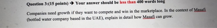 Question 3:(15 points) Your answer should be less
