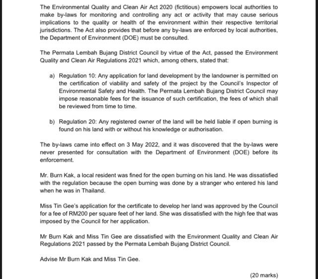 The Environmental Quality and Clean Air Act 2020