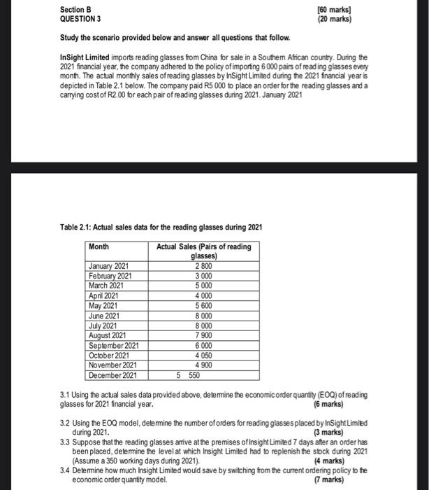 Section B [60 marks] QUESTION 3 (20 marks) Study