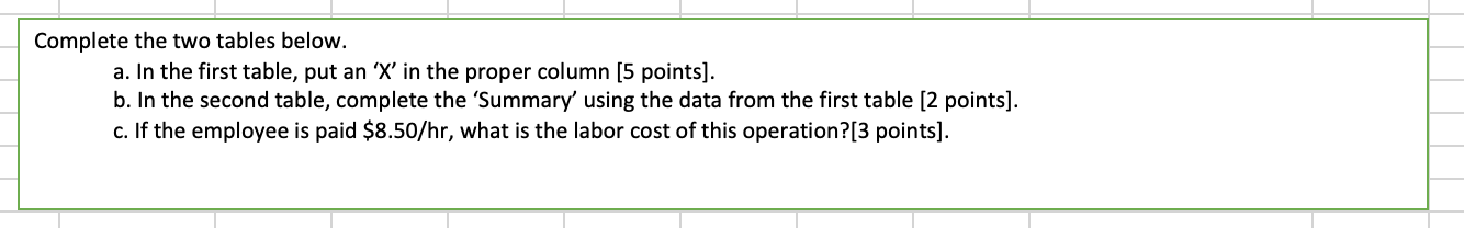 Show work via Excel and using Excel functions