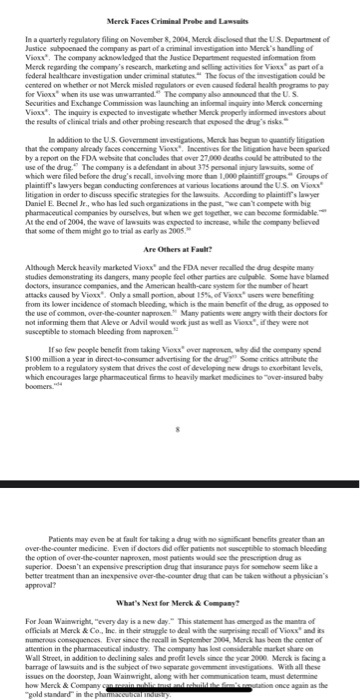 Create a proposed plan on how Merck & Co. can