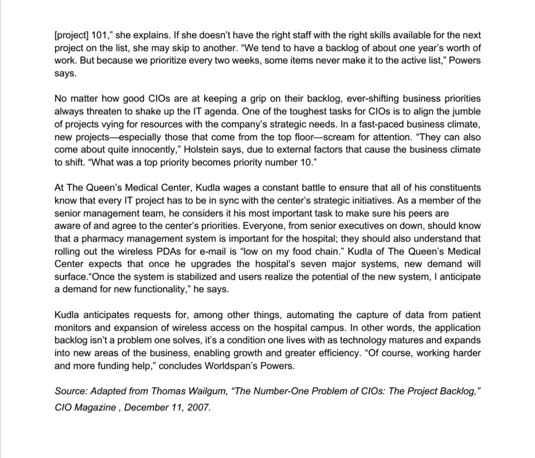 READ THE CASELET AND ANSWERALL QUESTIONS Your IT