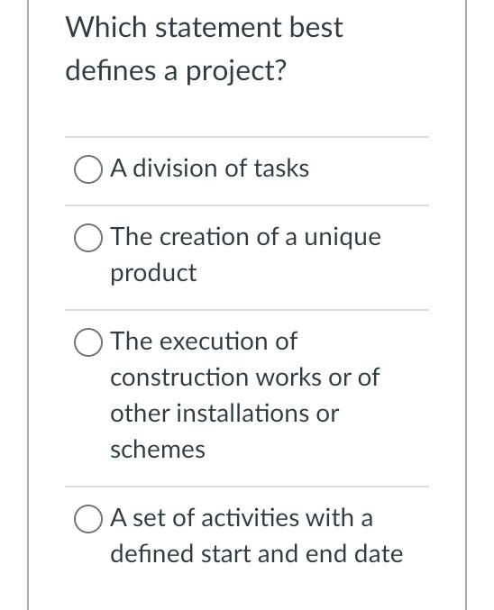 *Please answer within 25mins* Which statement