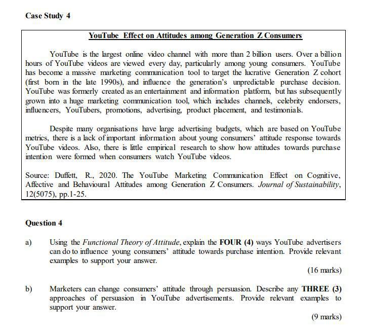 Case Study 4 YouTube Effect on Attitudes among