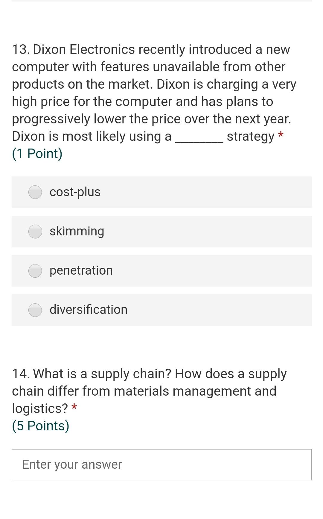 * Required 1. Do you want a bouns mark * (1