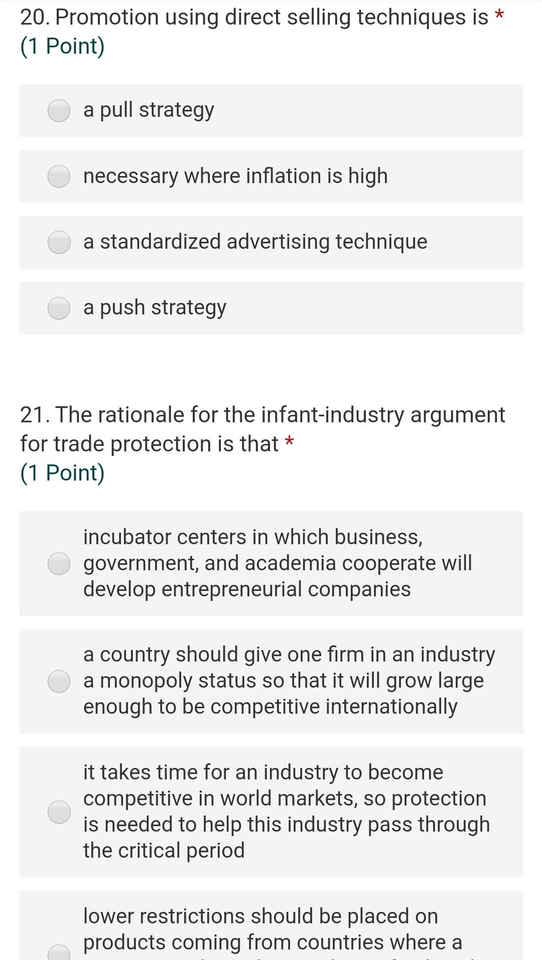 * Required 1. Do you want a bouns mark * (1