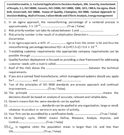 Correlation matrix, 3, Factorial Application to