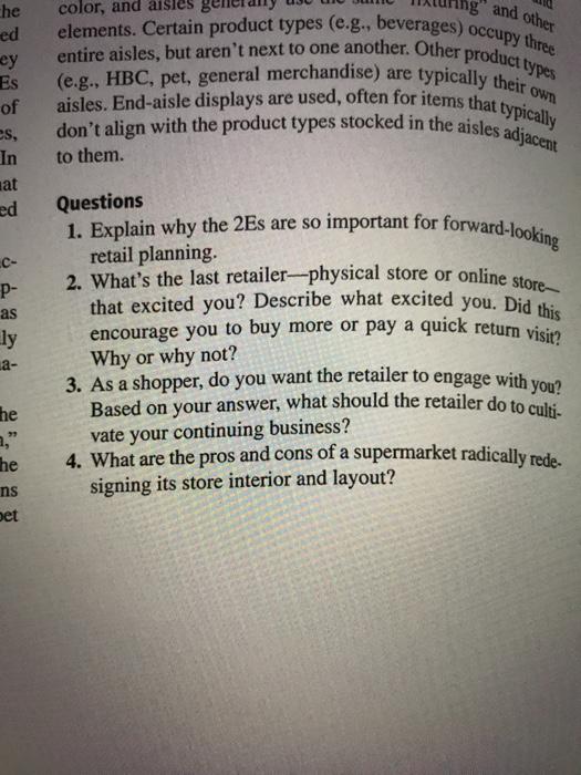 question #2 and other ed to them. elements.