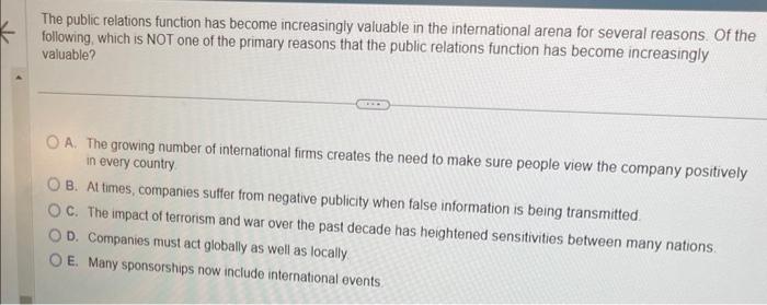 The public relations function has become