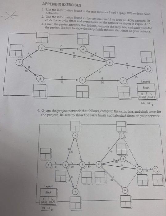 10 B APPENDIX EXERCISES 1. Use the information