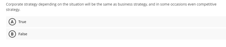 Corporate strategy depending on the situation