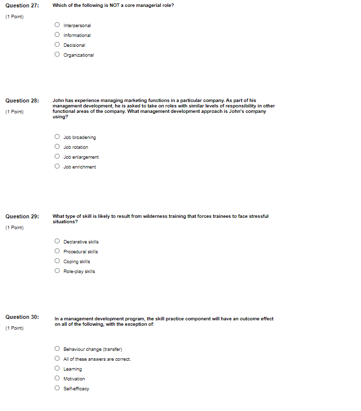 Question 27: Which of the following is NOT a core