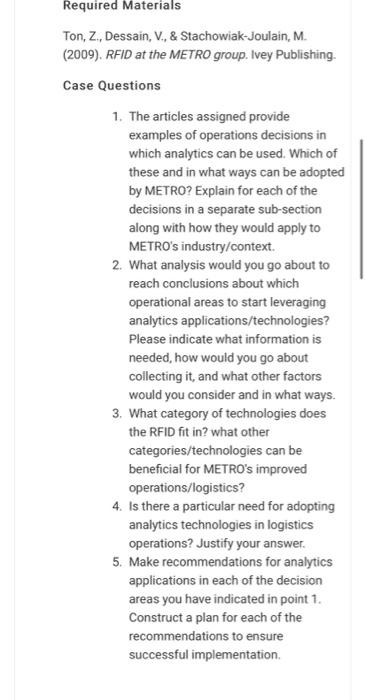 along with how they would apply to METRO's