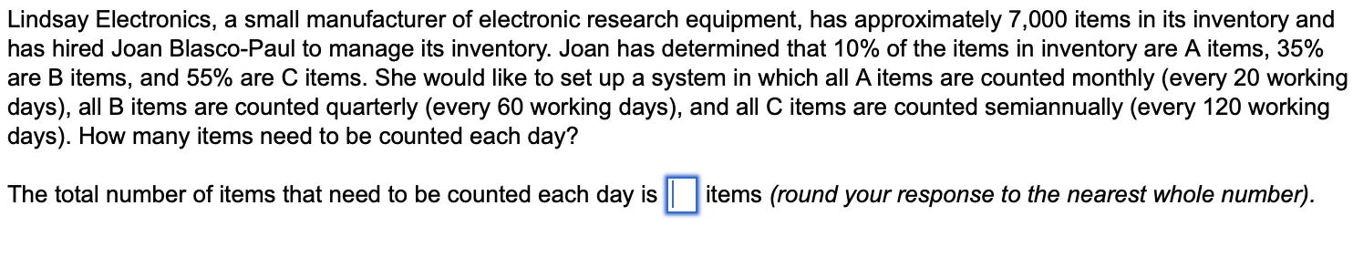 12. Lindsay Electronics, a small manufacturer of