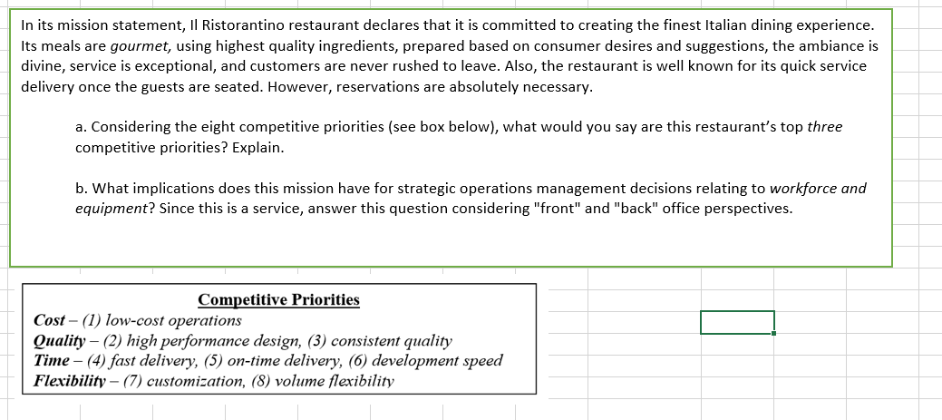 In its mission statement, il Ristorantino