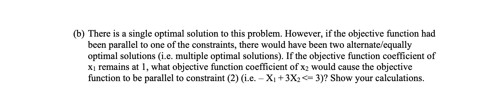 Consider the following linear programming