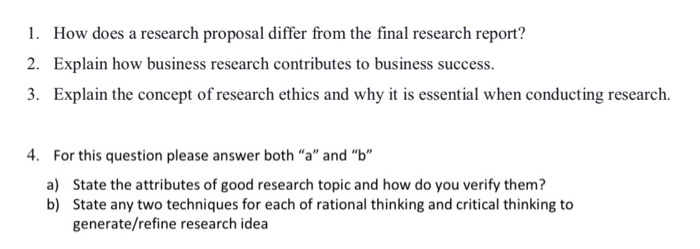 1. How does a research proposal differ from the