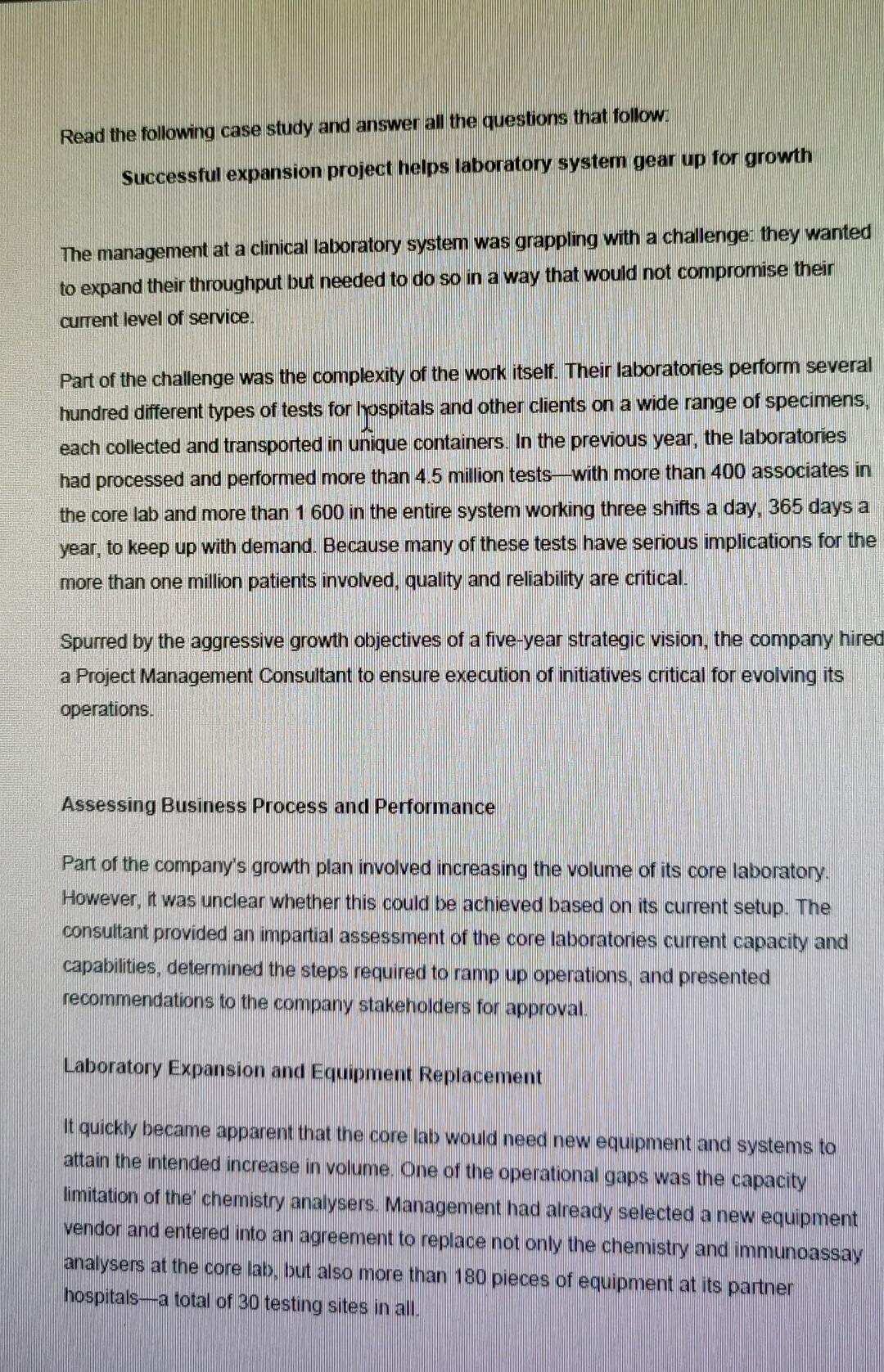 Read the following case study and answer all the