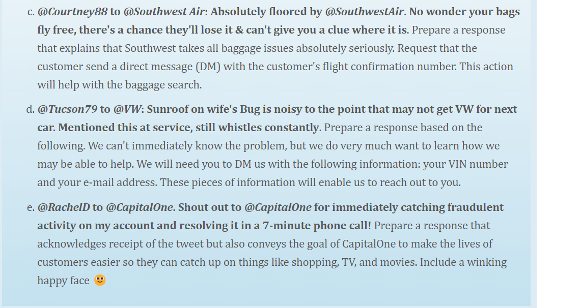 Your Task Read the following Twitter messages and