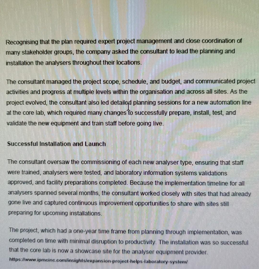 Read the following case study and answer all the