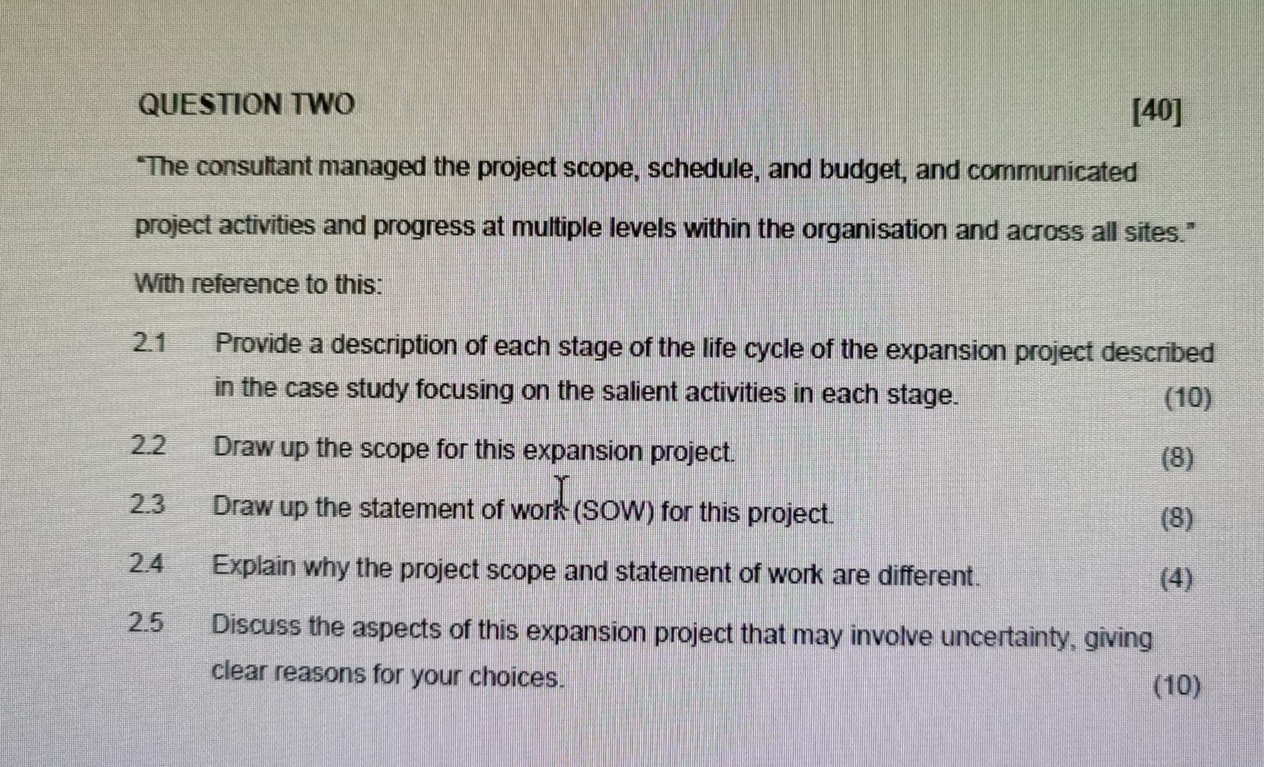 Read the following case study and answer all the