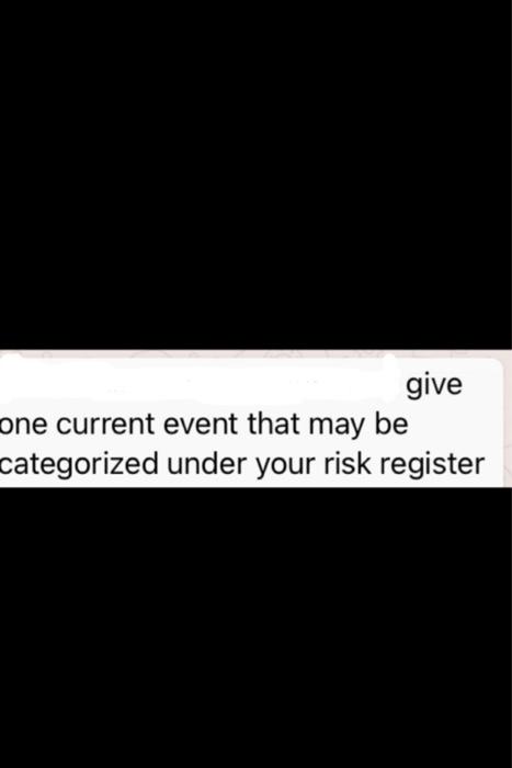 give one current event that may be categorized