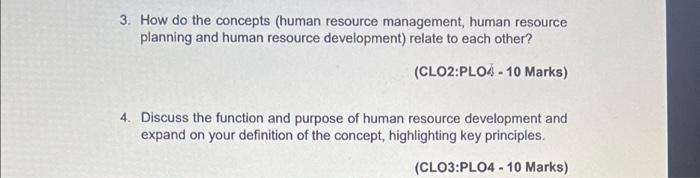 3. How do the concepts (human resource