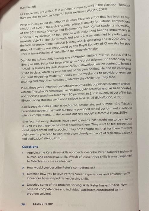 please answer the 4 questions at the bottom that