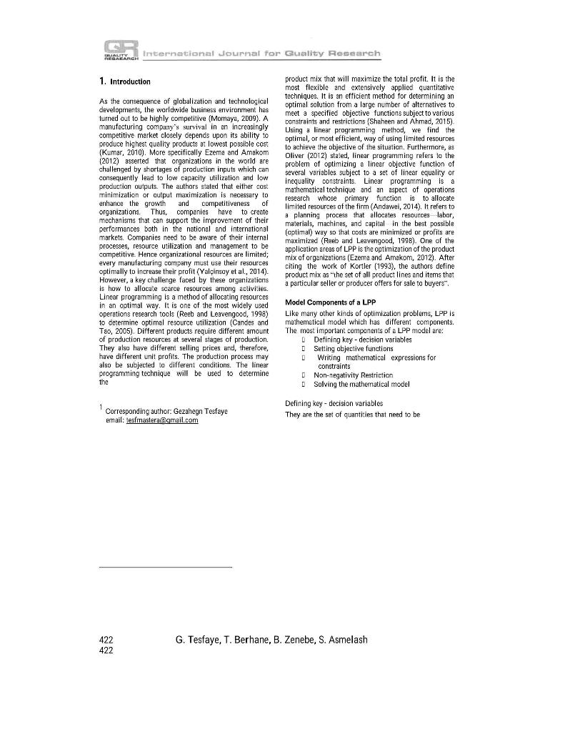 1. Criticize the attached article Your project