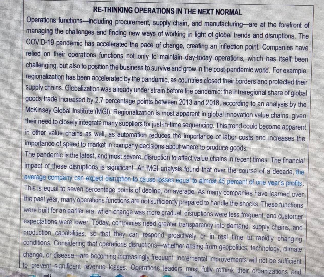 Please help it's urgent thank you Operations