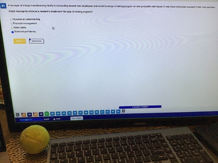 41 A manager at a large marulacturing facility is