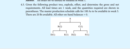 Solve 4.5 problem 4.5. Given the following