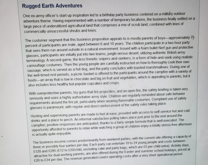 Write a brief summary case study. Identify the