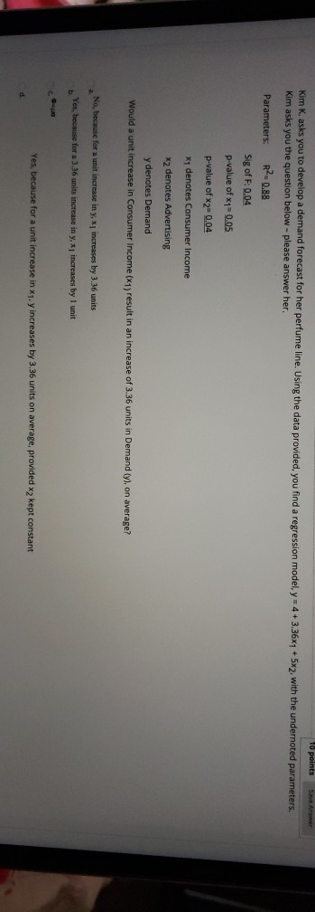 10 points Anwar Kim K asks you to develop a