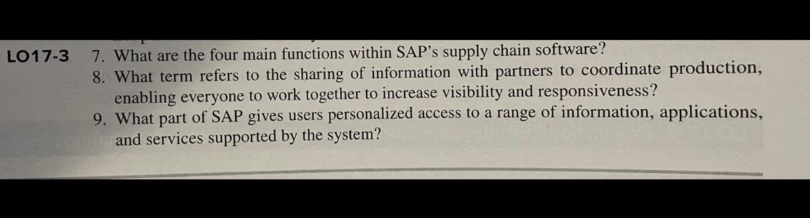LO17-3 7. What are the four main functions within