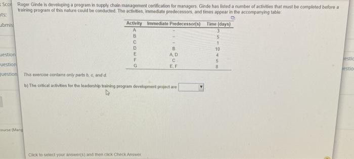 Scon Roger Ginde is developing a program in