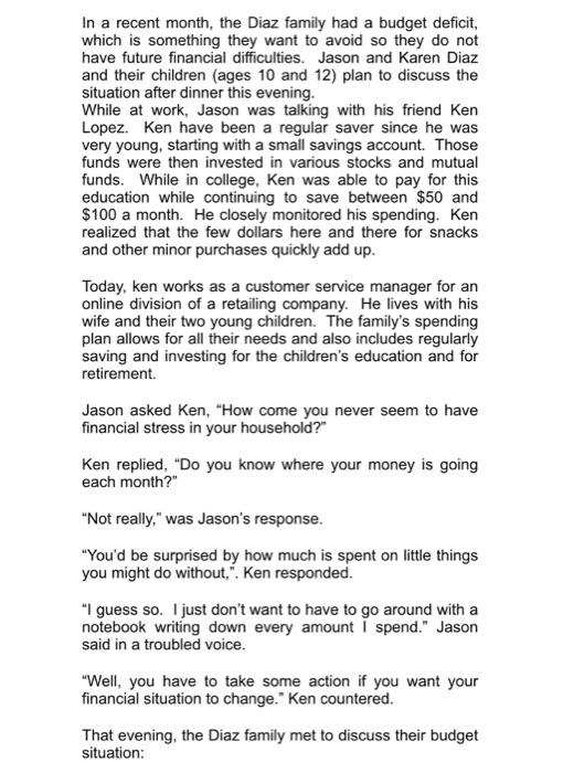 CASE STUDY: Adjusting the Budget HELP ME PLEASE