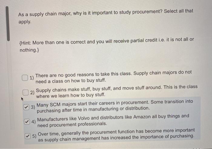 As a supply chain major, why is it important to