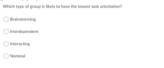 Which type of group is likely to have the lowest