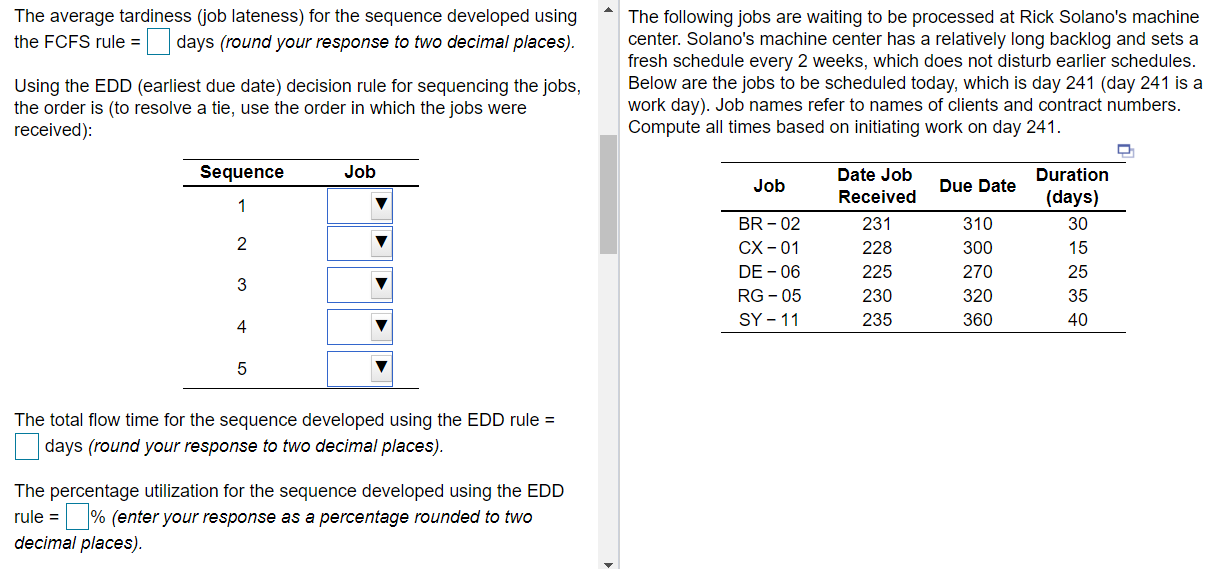 Using the FCFS (first come, first served)