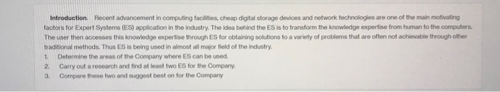 Introduction Recent advancement in computing