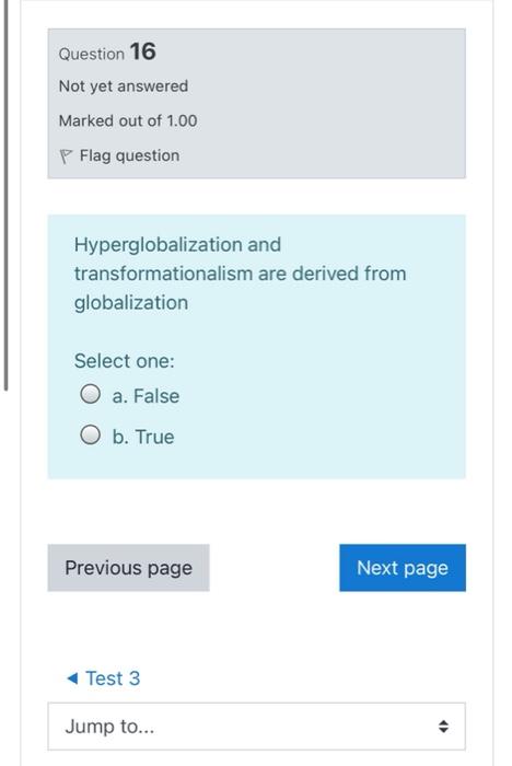 Question 16 Not yet answered Marked out of 1.00 P