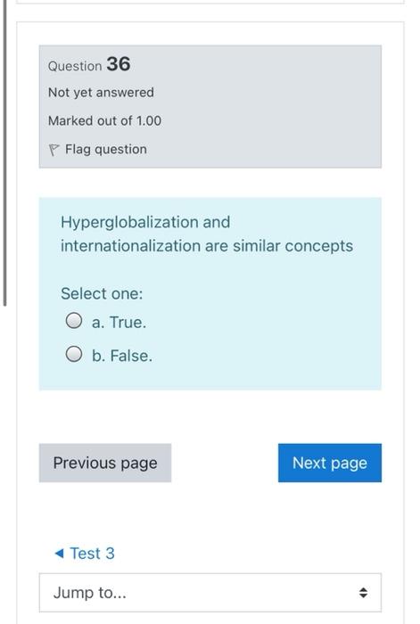 Question 36 Not yet answered Marked out of 1.00