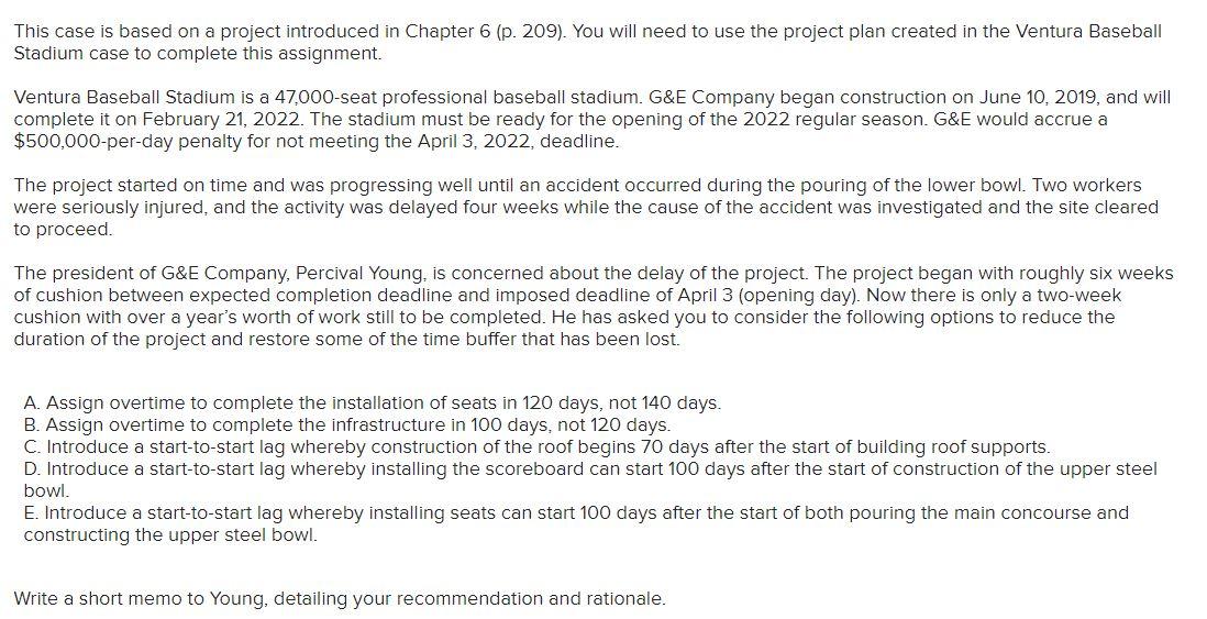 This case is based on a project introduced in