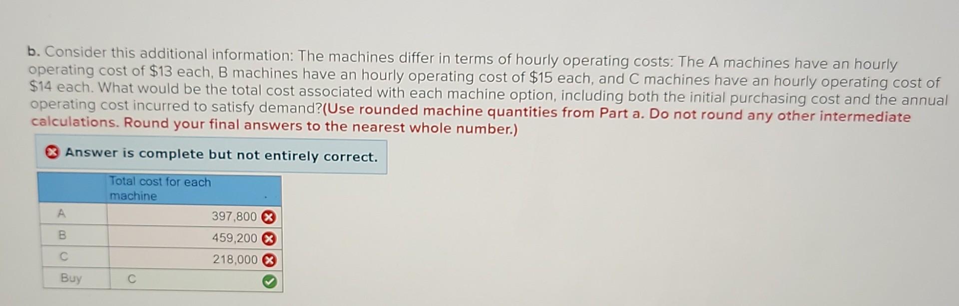 A manager must decide which type of machine to