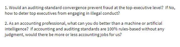 1. Would an auditing-standard convergence prevent