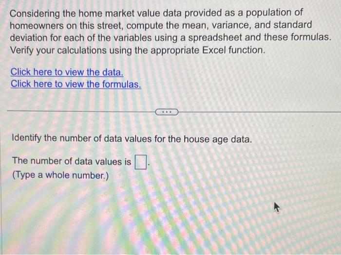 Considering the home market value data provided
