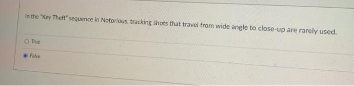 In the Key Theft' sequence in Notorious, tracking