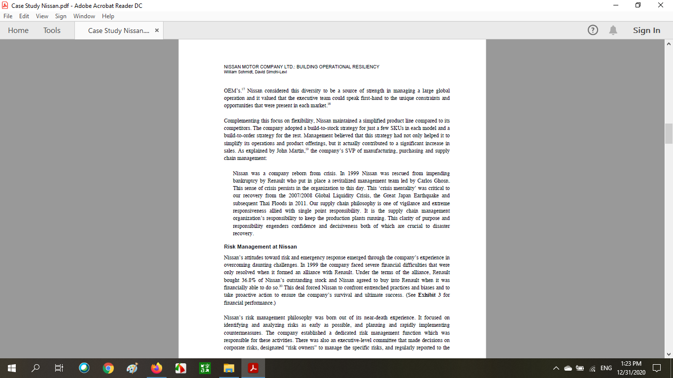 - A Case Study Nissan.pdf - Adobe Acrobat Reader