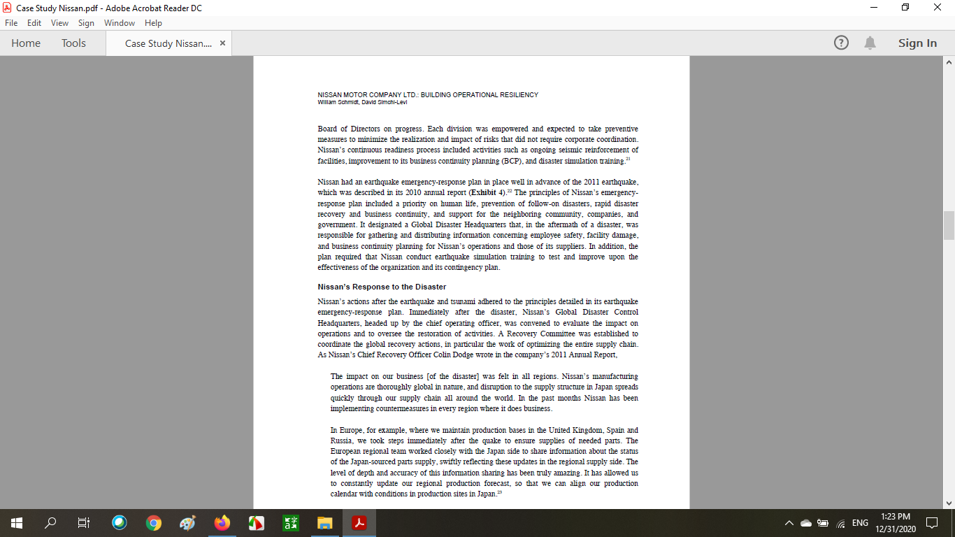 - A Case Study Nissan.pdf - Adobe Acrobat Reader
